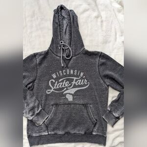 U.S. Apparel Hoodie Small Wisconsin State Fair Burnout Distress Sweatshirt